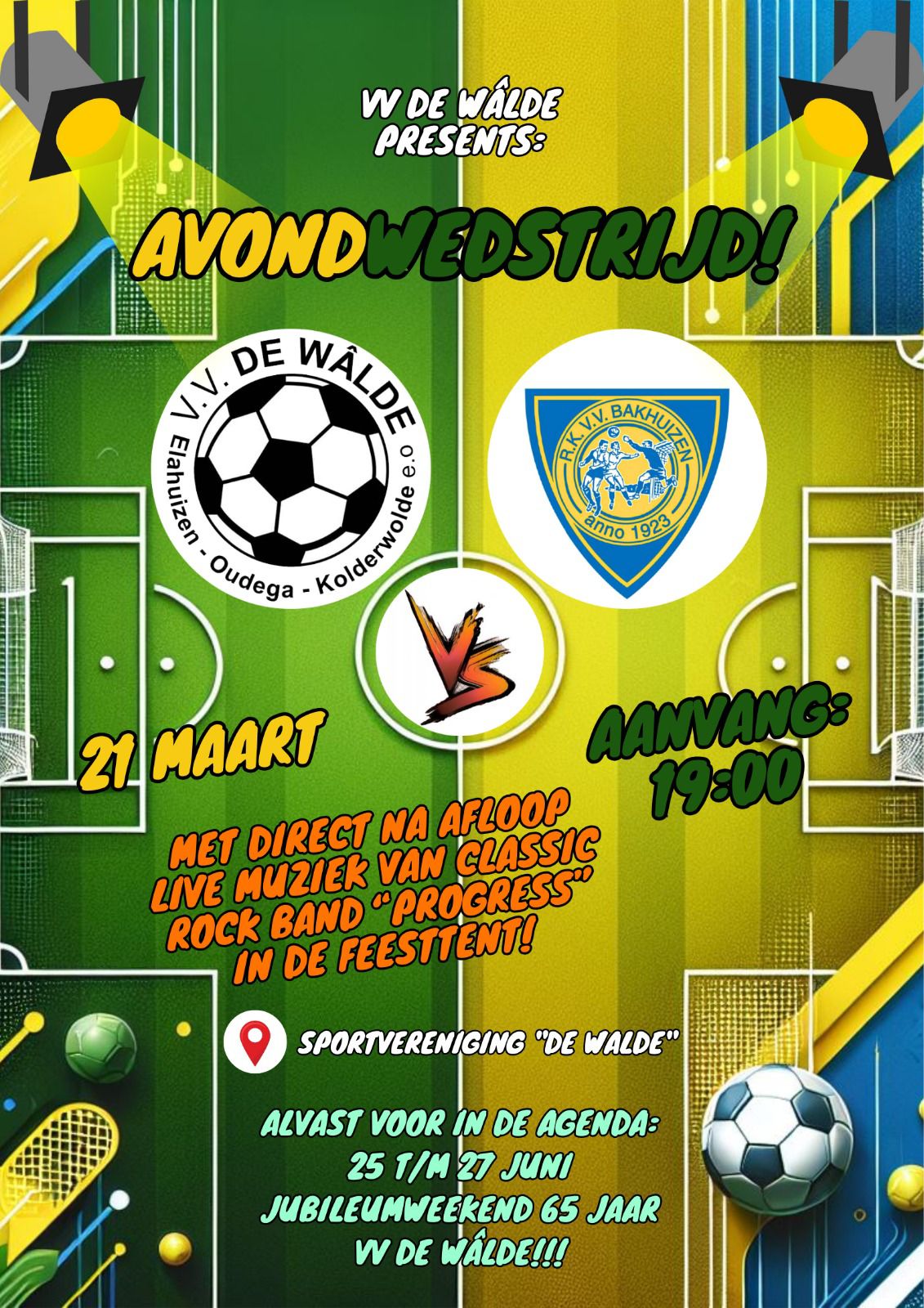 Lichtwedstrijd tegen vv Bakhuizen!